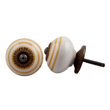 Mustard Stripe Cabinet Knob